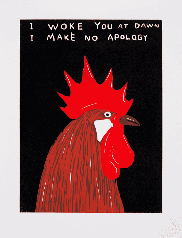 David Shrigley, ‘I Woke You Up At Dawn I Make No Apology’, 2024, Print, Woodcut print on Somerset 300gsm Paper, Jealous Gallery, Numbered