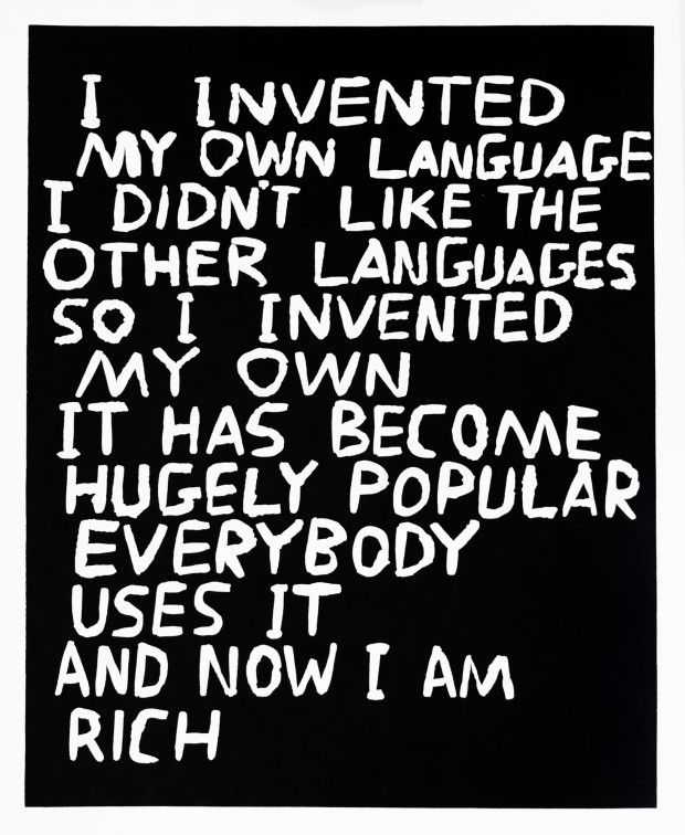 David Shrigley, ‘Language’, 2014, Print, Linocut on Somerset 300g, Schaefer Grafik, Numbered, Dated