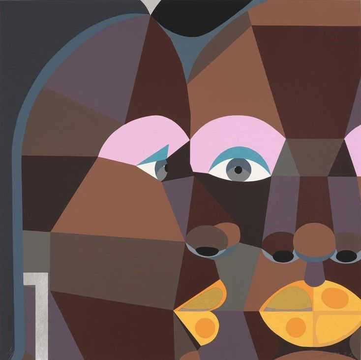 Derrick Adams, ‘Fixing My Face’, 2025, Print, 21-color silkscreen print with aluminum leaf and metallic ink. Each edition comes with a complimentary copy of the artist’s new monograph by Monacelli, Phaidon, Numbered