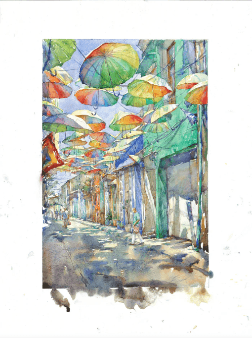 Devon Rodriguez, ‘Calle De Sombrillas’, 2024, Print, Archival 21ml. 340g/m, Self Released, Numbered