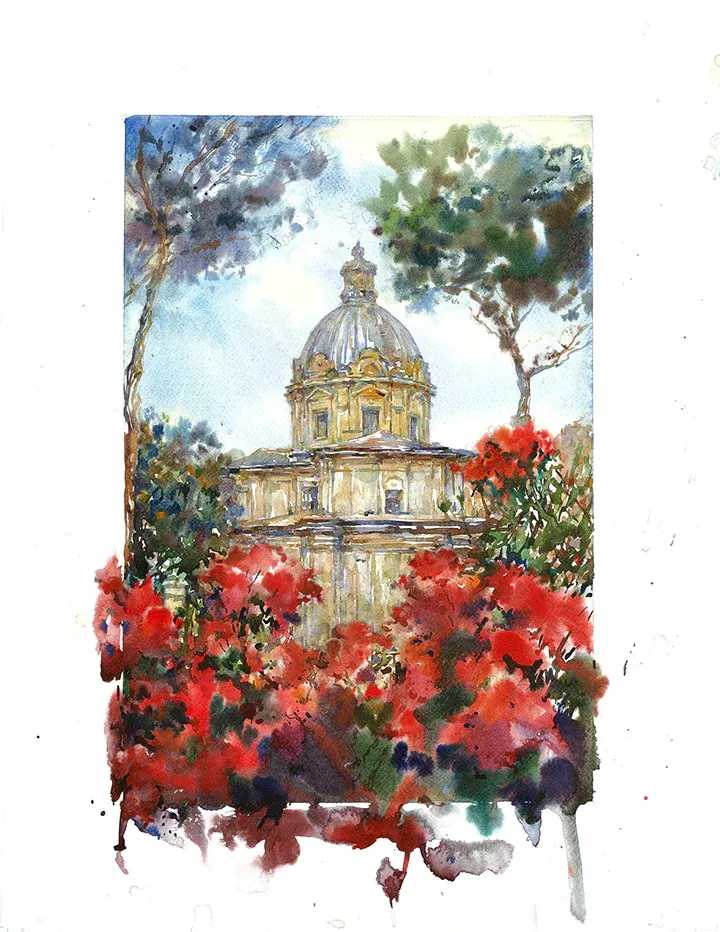 Devon Rodriguez, ‘Roman Forum’, 2024, Print, Watercolour print on archival 21ml. 340g/m paper, Self Released, Numbered