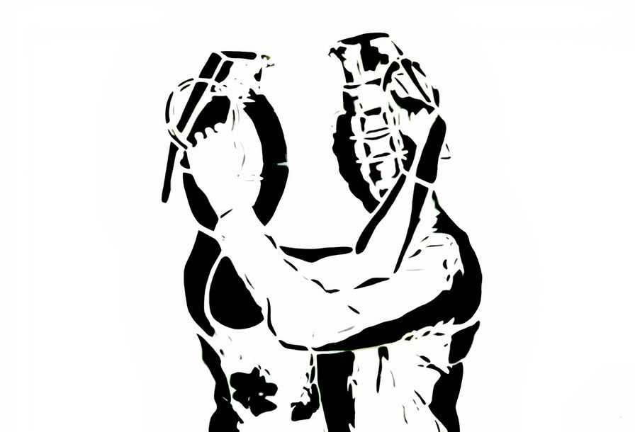 Dolk, ‘Grenade Lovers (HPM)’, 30-08-2013, Print, Spray paint on 300gsm art-paper, Galleri S.E., Numbered, Handfinished