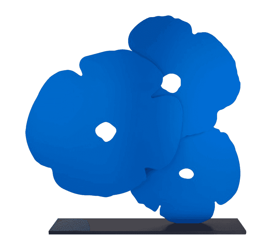 Donald Sultan, ‘Big Blue Poppies, 2019’, 2019, Sculpture, Painted aluminum, null, Numbered