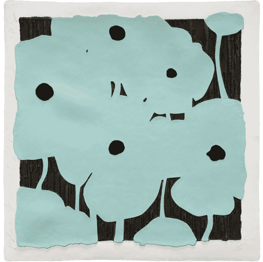 Donald Sultan, ‘Blue Flowers’, 2003, Print, Mixographia on Handmade Paper, null, Numbered, Dated