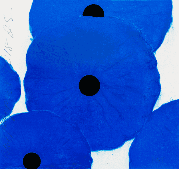 Donald Sultan, ‘Blue Poppies’, 2018, Print, 11-Color Silkscreen with Flocking, Mary Ryan Gallery, Dated