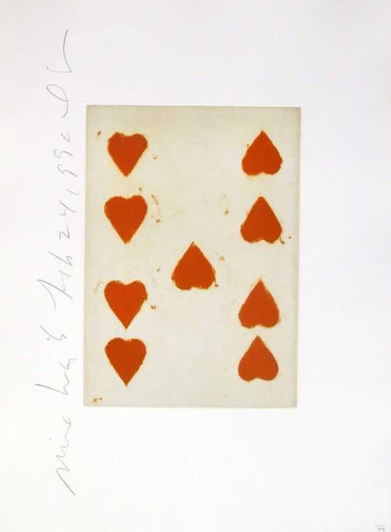 Donald Sultan, ‘Playing Cards (Nine of Hearts)’, 1990, Print, Aquatint, null, Numbered, Dated