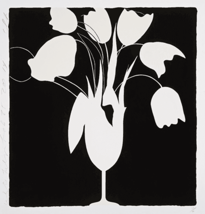 Donald Sultan, ‘White Tulips and Vase, Feb 25, 2014’, 2014, Print, Silkscreen, null, Numbered, Dated