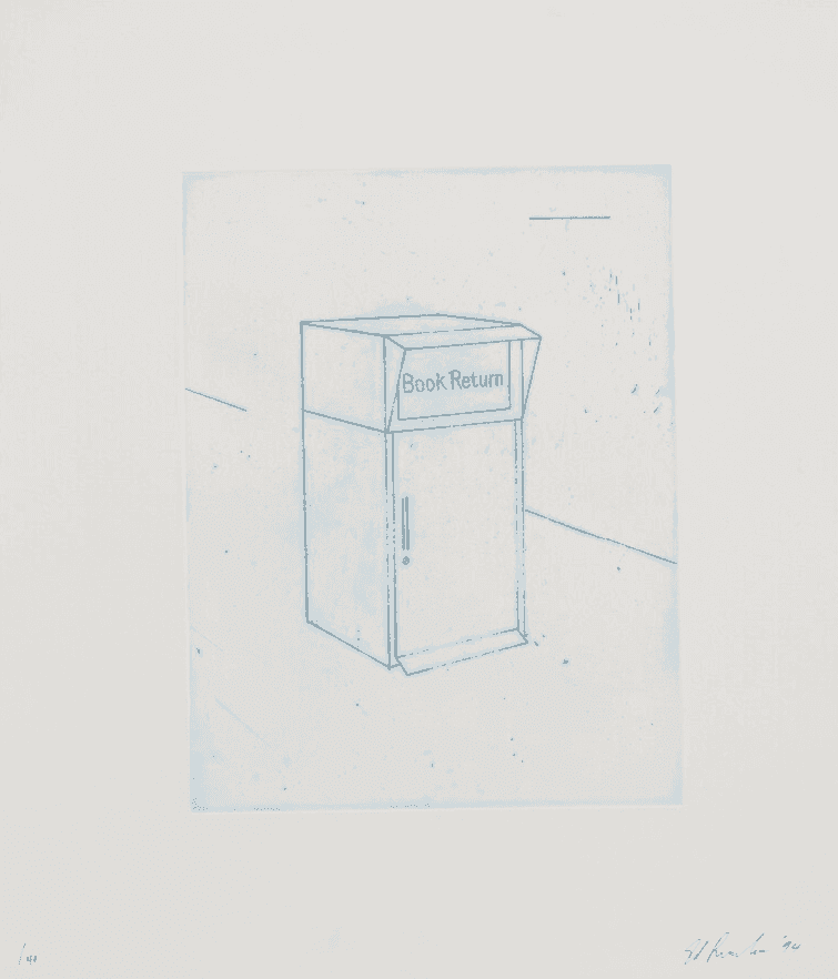 Ed Ruscha, ‘Book Return’, 1995, Print, Hard-ground etching on Dieu Donné handmade cotton paper, null, Numbered, Dated
