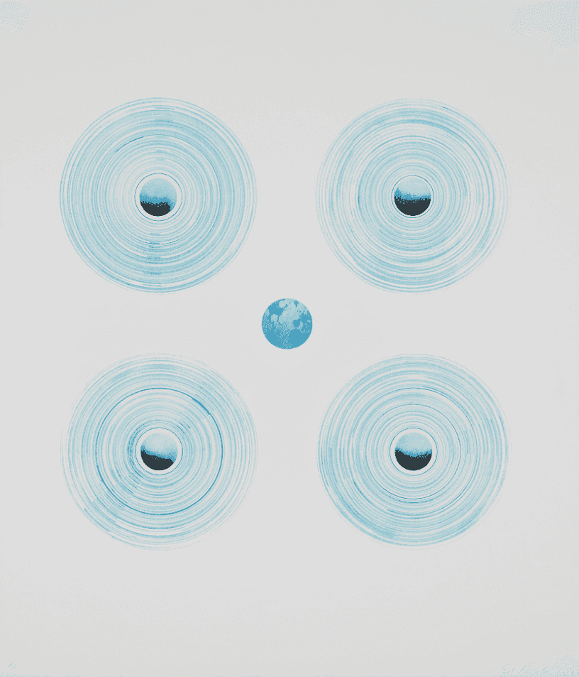 Ed Ruscha, ‘Fans of the World’, 1982, Print, Lithograph in colors, on Rives BFK paper, with full margins, Bernard Jacobson, Ltd., Numbered, Dated