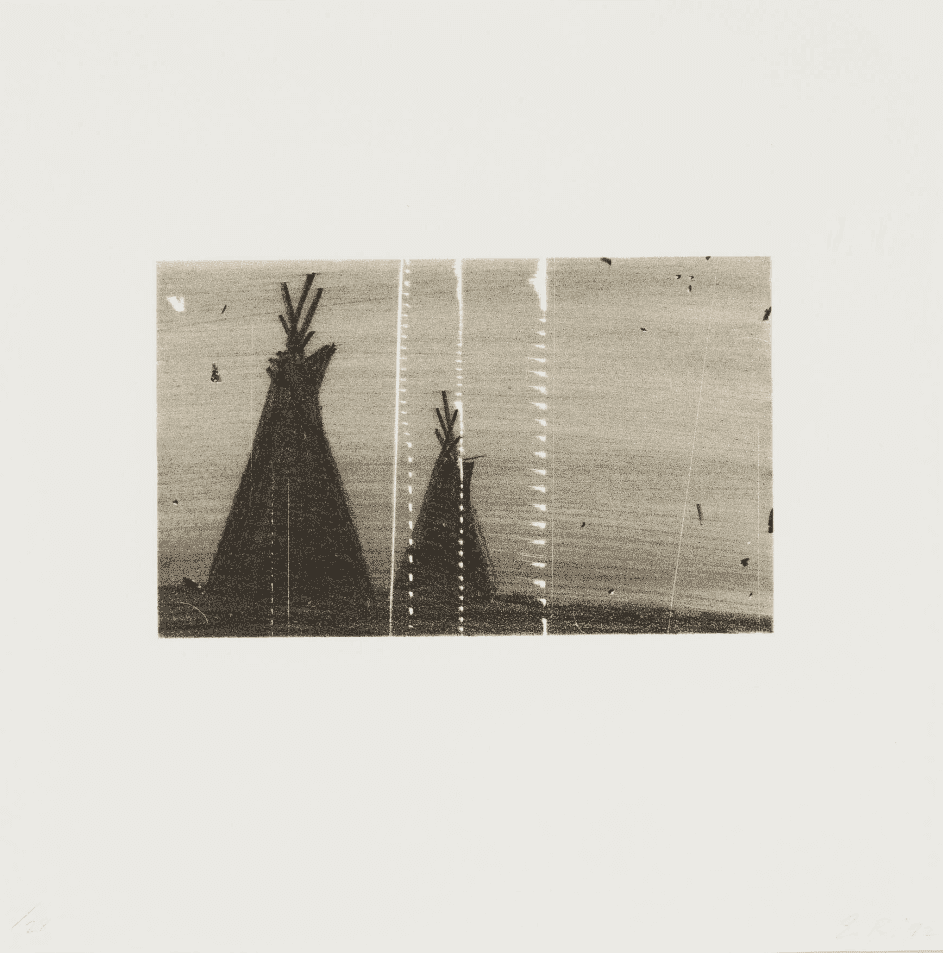 Ed Ruscha, ‘Teepees’, 1992, Print, Lithograph in colors, null, Numbered, Dated
