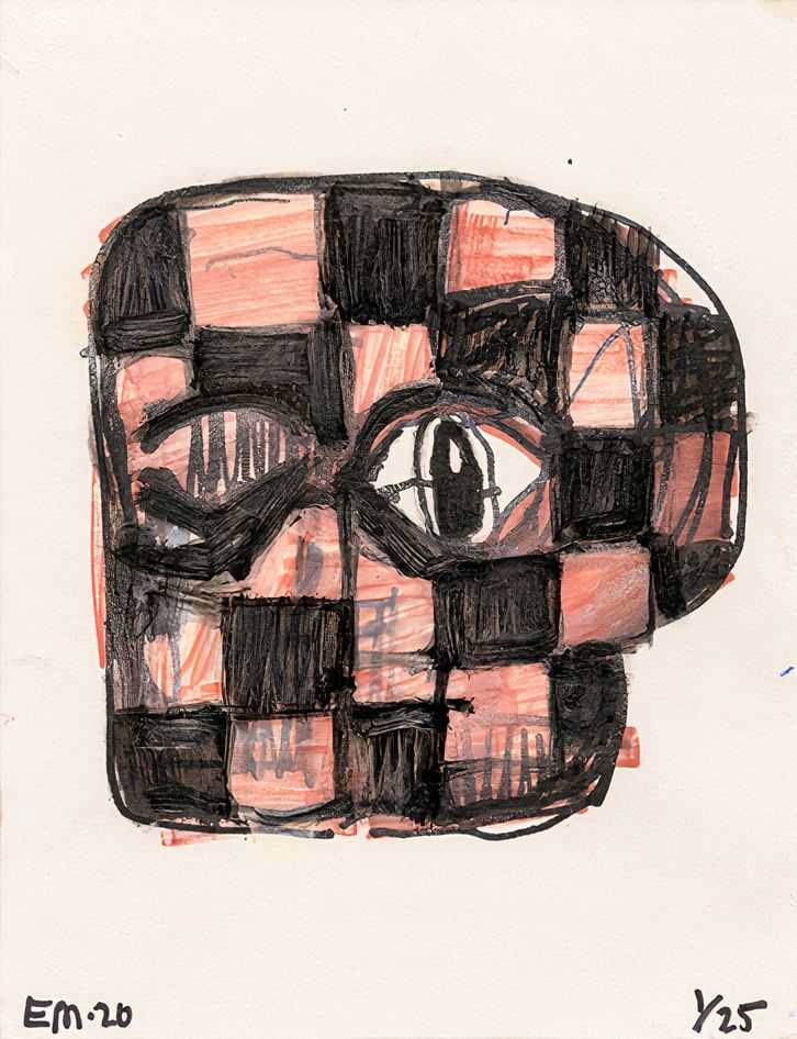 Eddie Martinez, ‘More Drawings’, 2020, Print, Black and White screenprint with oil paint by hand, on Munken Print White 15 300gr colourized, Triangle books, Numbered, Dated, Handfinished