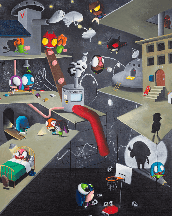 Edgar Plans, ‘Street Artists II’, 2024, Print, Fine Art printing hand-finished in 100% cotton fibre paper 20 mil - 314 gsm. Slight textured surface / matte finish., Villazan, Numbered, Handfinished