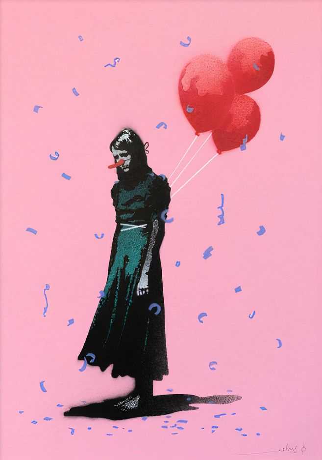 Eelus, ‘Party Pooper (Pink)’, 03-06-2018, Print, Spray paint on paper, Self-released, Numbered, Handfinished