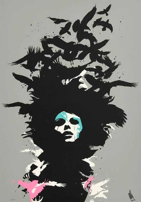 Eelus, ‘Raven Haired’, 01-11-2008, Print, Screenprint, Electrik Sheep, Numbered