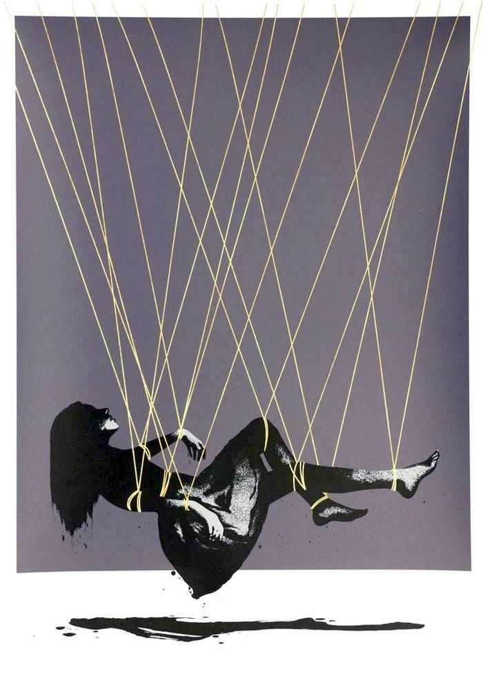 Eelus, ‘Suspender (Gold)’, 15-08-2017, Print, 4 colour screen print with 24ct gold leaf, Art Republic, Numbered