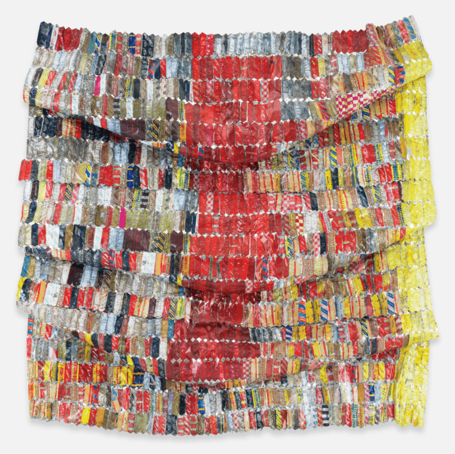 El Anatsui, ‘Metal Cloth’, 2023, Sculpture, Hand-sculpted and formed UV cured acrylic, resin, inkjet on aluminum with irregular hand-cut edges and copper wire, null, 