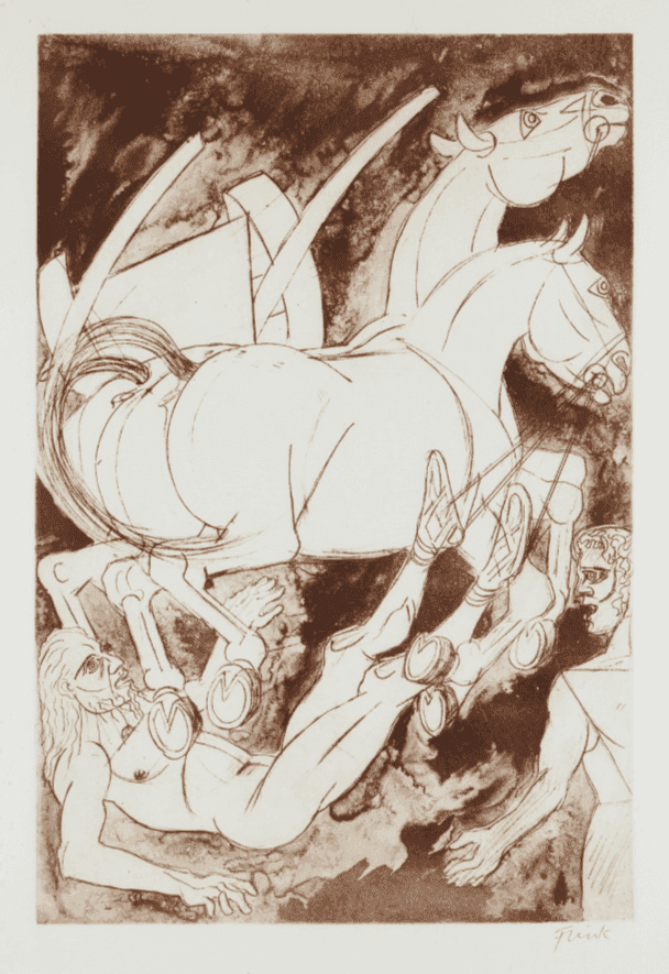 Elisabeth Frink, ‘Laos and Oedipus’, 1988, Print, Etching with Aquatint, null, Numbered