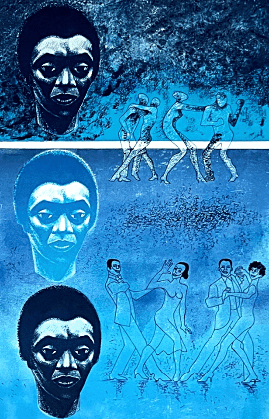 Elizabeth Catlett, ‘Blues’, 1983, Print, Color lithograph on cream wove paper, Brandywine Workshop, Dated