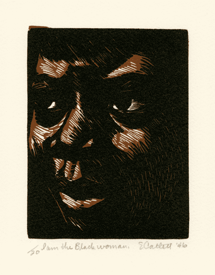 Elizabeth Catlett, ‘I am the Black Woman’, 1947, Print, Linoleum cut on paper, Self-published, Numbered, Dated