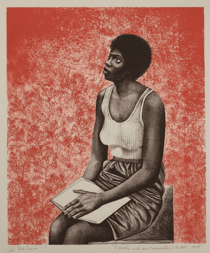 Elizabeth Catlett, ‘Red Leaves’, 1978, Print, Lithograph in colors on Arches paper, null, Numbered, Dated