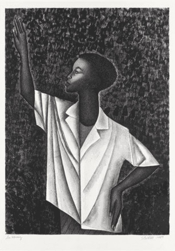 Elizabeth Catlett, ‘Waving’, 1989, Print, Lithograph, null, Numbered, Dated
