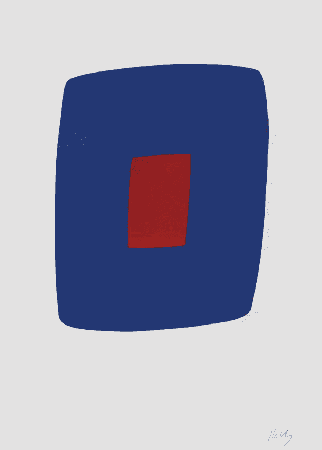 Ellsworth Kelly, ‘Dark Blue with Red’, 1965, Print, Lithograph, null, Numbered