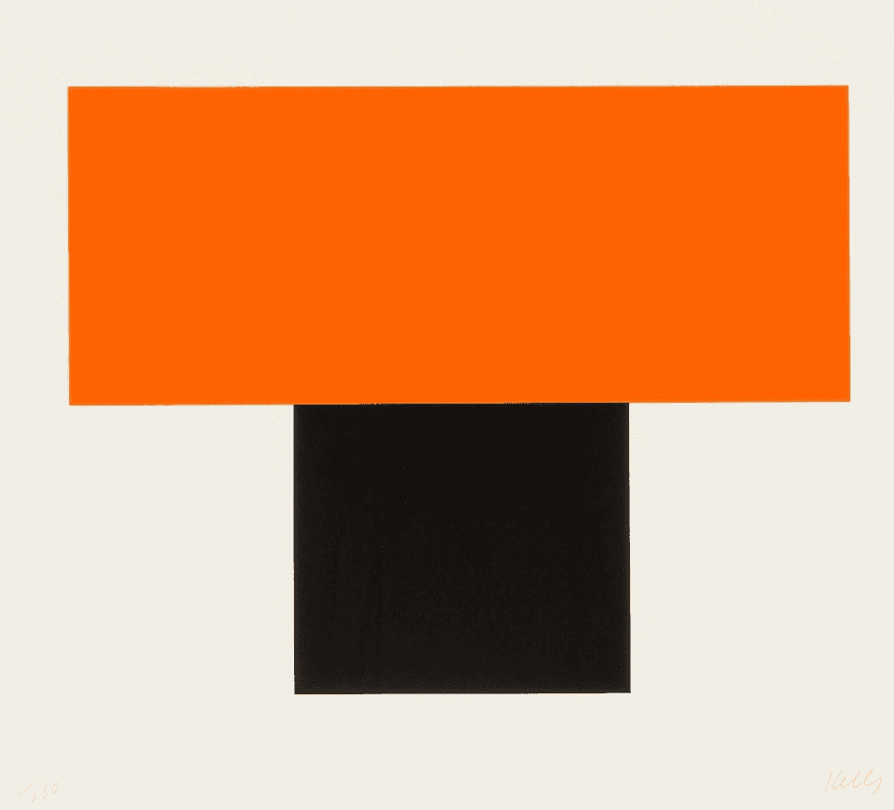 Ellsworth Kelly, ‘Red-Orange over Black’, 1970, Print, Screenprint in colors on Arjomari paper, Gemini G.E.L., Numbered, Dated