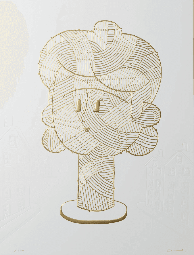 En Iwamura, ‘Knots’, 2024, Print, Gold foil emboss with a clear foil deboss, null, Numbered