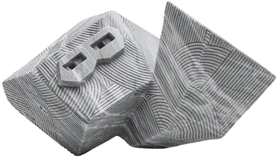 En Iwamura, ‘Neo Jomon: Geometric fantôme (grey)’, 28-10-2022, Sculpture, Portugal pink marble sculpture, Avant Arte, Numbered