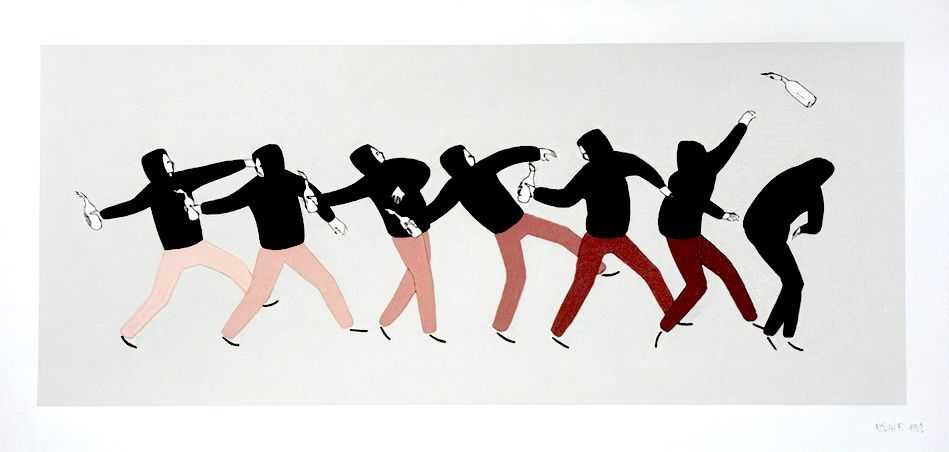 Escif, ‘Coreographies’, 21-12-2014, Print, 9 colour hand pulled screenprint on Somerset Velvet White 300gsm, Pictures On Walls, Numbered