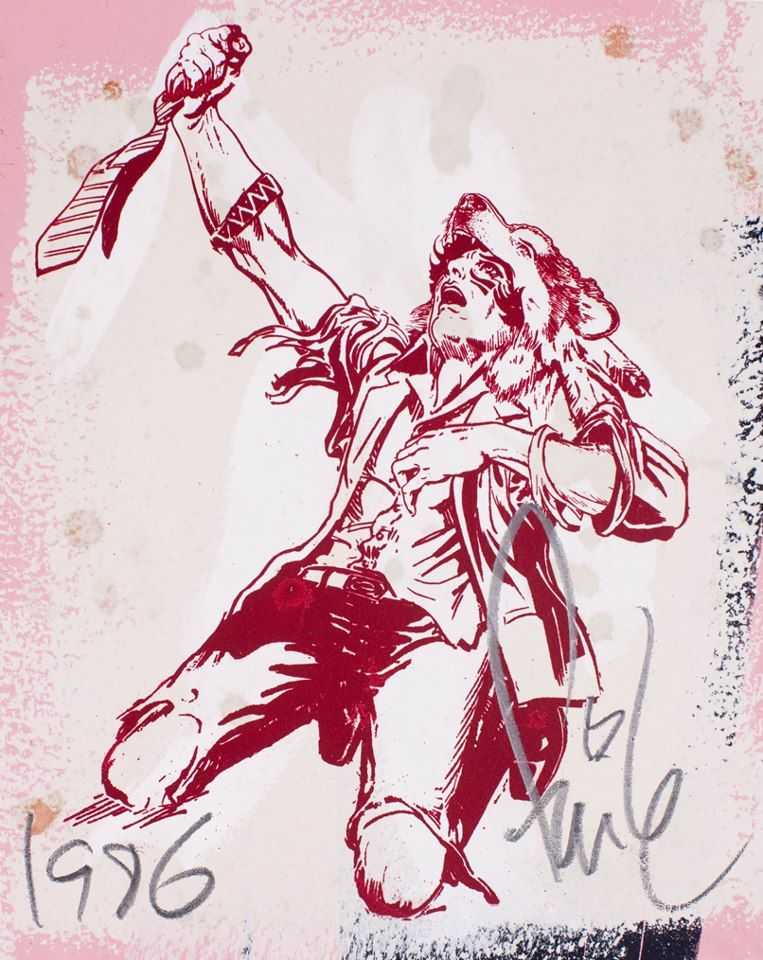 Faile, ‘Eat With The Wolf (Wolf Within - Red)’, 14-11-2012, Print, Acrylic and Silkscreen Ink on Paper, Self-released, Numbered, Handfinished