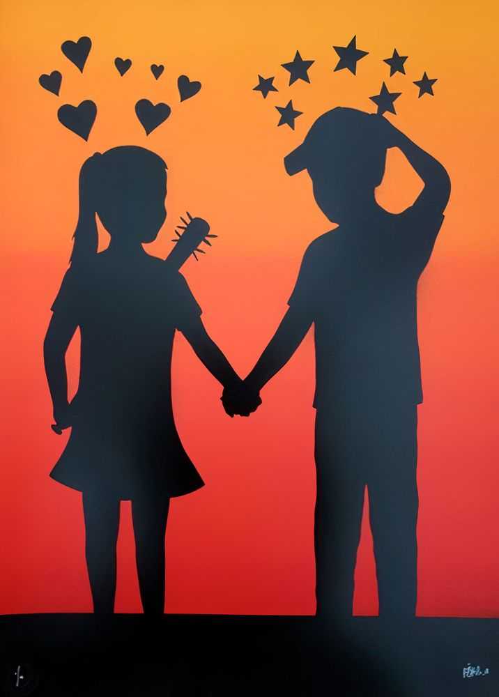 Fake, ‘Love Hurts (Orange/Red Blend)’, 01-02-2018, Print, 2 Colour Screen Print on 300 gsm Somerset Paper, Graffiti Prints, Numbered