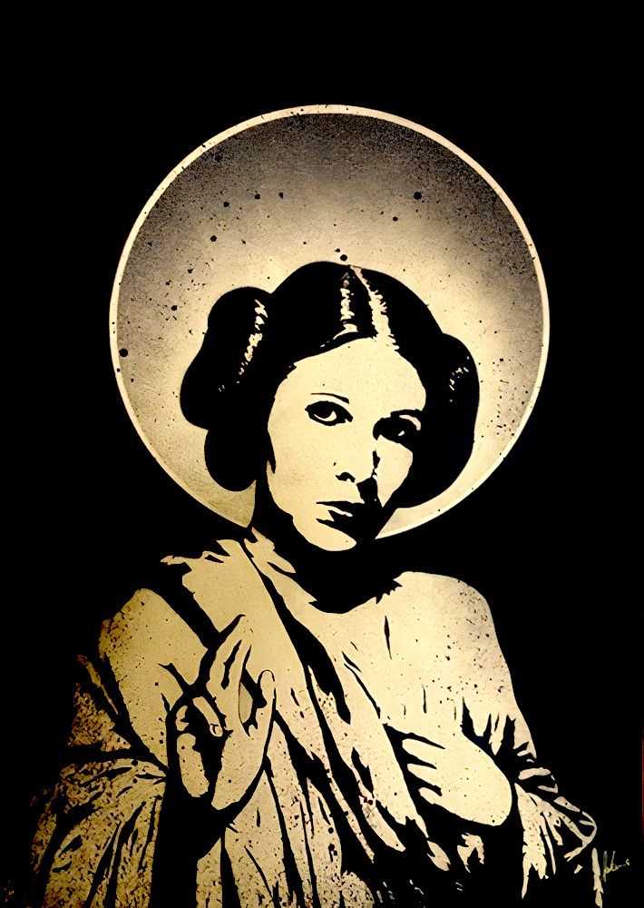 Fake, ‘Saint Leia (Gold)’, 27-04-2017, Print, Hand sprayed original on 350 gsm heavy paper, Graffiti Prints, Numbered, Handfinished