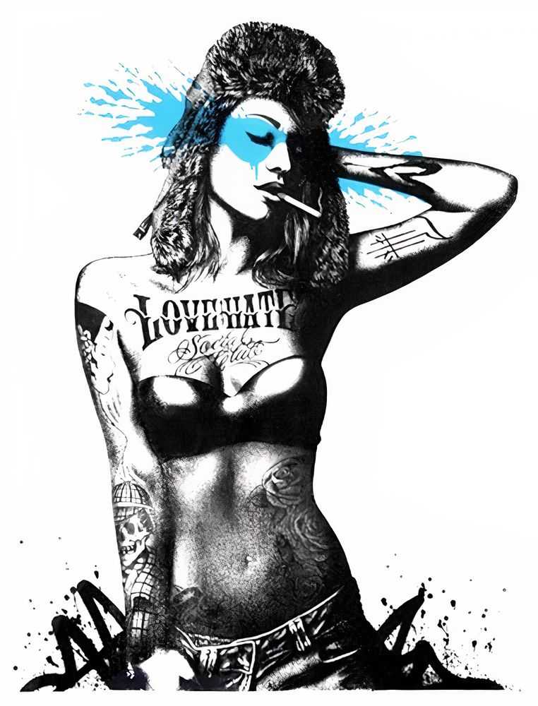 Fin DAC, ‘Belloloha (Turquoise)’, 18-04-2013, Print, A hand-finished, 2 colour screenprint, Beautiful Crime, Numbered, Handfinished