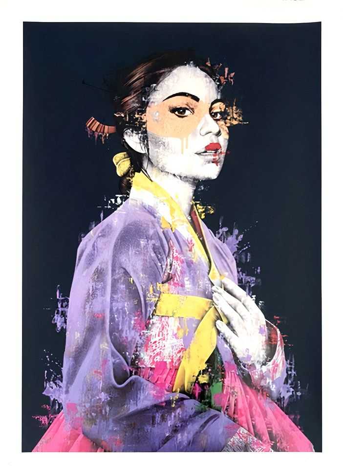 Fin DAC, ‘Jibo (Hand Finished Navy)’, 04-04-2019, Print, 24 Colour screenprint On 330 Gsm somerset satin Paper. Hand Finished & with Copper Leaf Mask, Graffiti Prints, Numbered, Handfinished