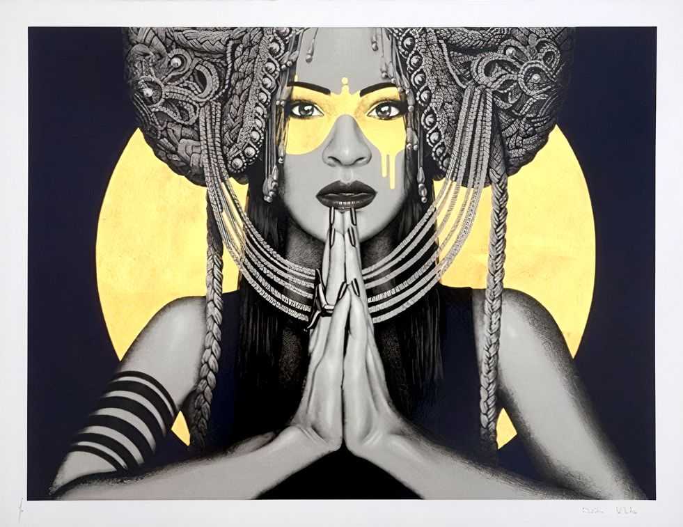 Fin DAC, ‘Sun Goddess II (Gold Leaf)’, 25-10-2018, Print, 11 Colour Screenprint On 300 Gsm Somerset satin Paper, Graffiti Prints, Numbered