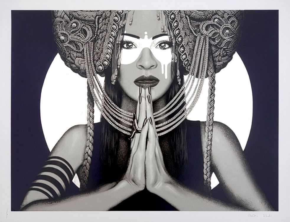 Fin DAC, ‘Sun Goddess II (White Gold Leaf)’, 25-10-2018, Print, 11 Colour Screenprint On 300 Gsm Somerset satin Paper, Graffiti Prints, Numbered