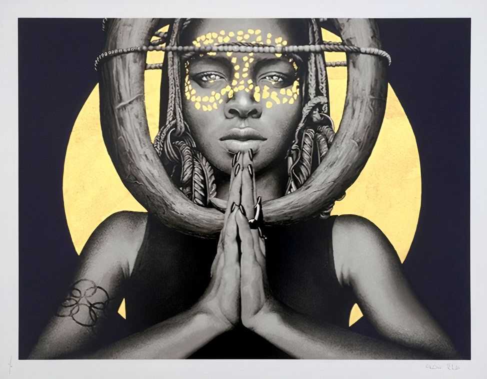Fin DAC, ‘Sun Goddess I (Gold Leaf)’, 25-10-2018, Print, 11 Colour Screenprint On 300 Gsm Somerset satin Paper, Graffiti Prints, Numbered