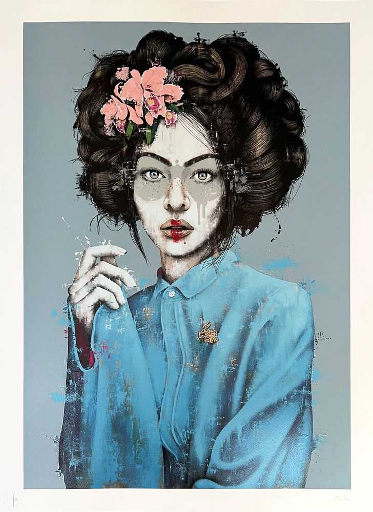 Fin DAC, ‘Mossiae (White Gold Leaf)’, 2022, Print, 24 Colour screenprint On 330 Gsm somerset satin Paper with white gold leaf mask. Hand finished in acrylics by the artist, Graffiti Prints, Numbered, Handfinished
