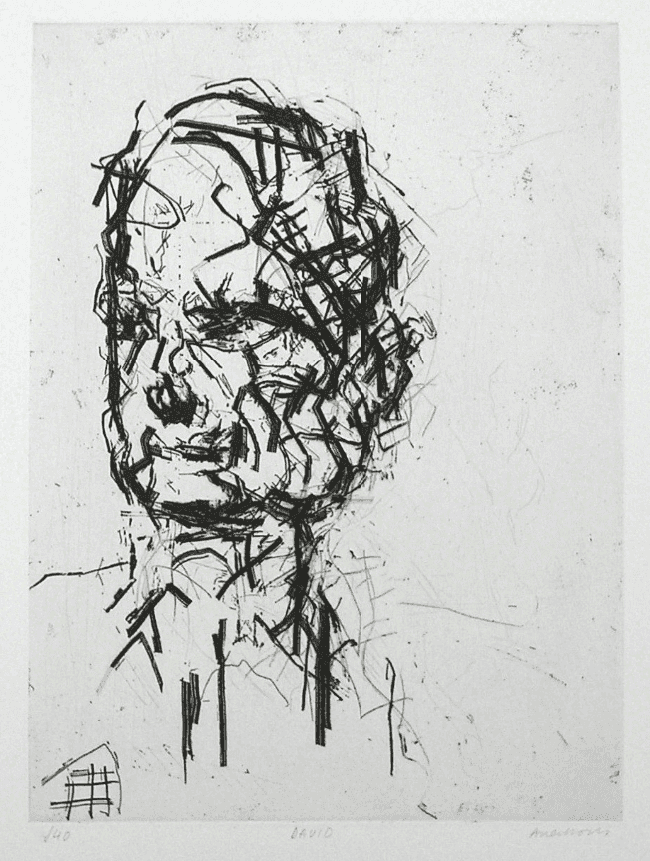 Frank Auerbach, ‘David Landau’, 2007, Print, Etching, null, Numbered
