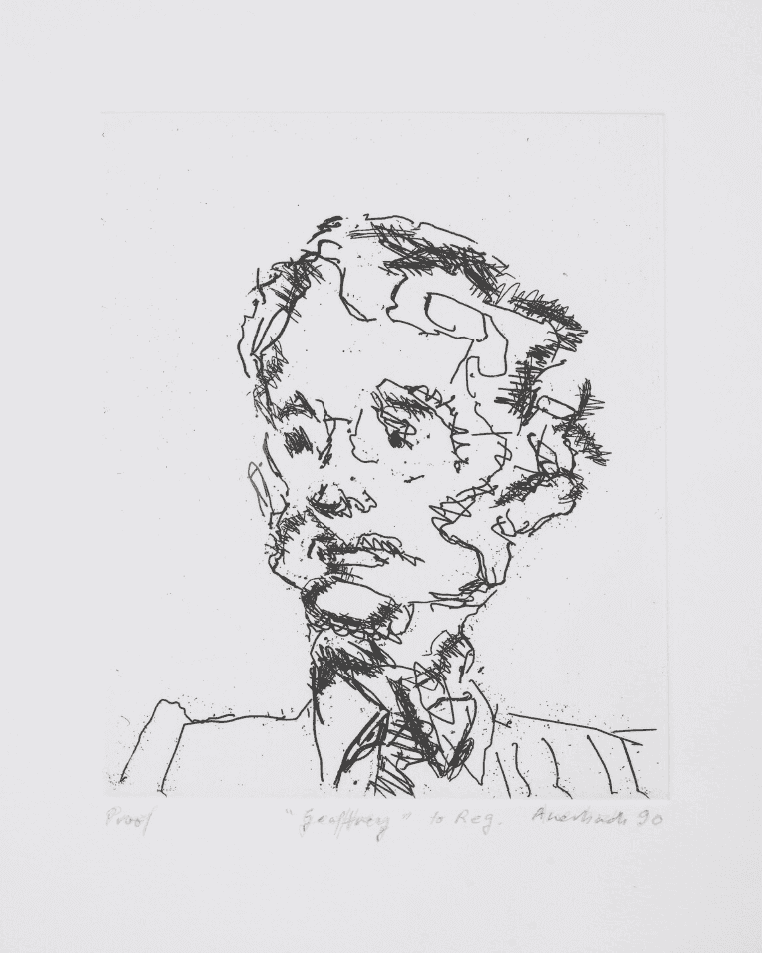 Frank Auerbach, ‘Geoffrey’, 1990, Print, Etching, Marlborough Graphics, Numbered, Dated