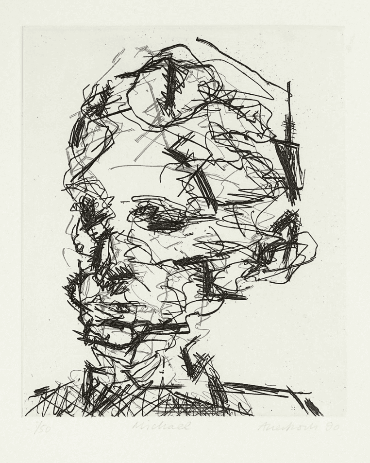 Frank Auerbach, ‘Michael’, 1990, Print, Etching in black and grey, on wove paper, with full margins, null, Numbered, Dated