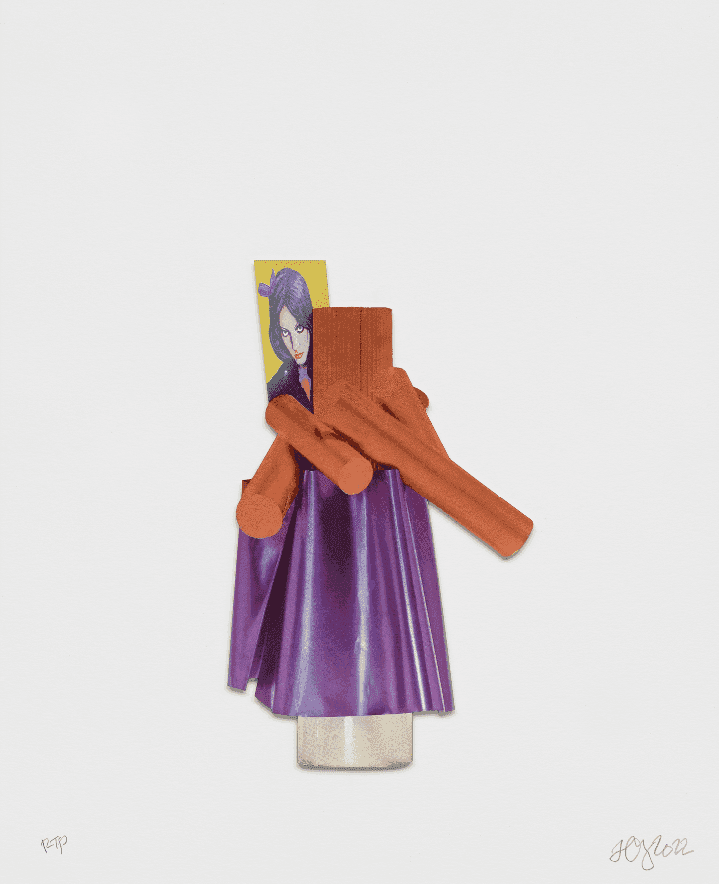 Frank Gehry, ‘Alice’, 2022, Print, Multi-color screenprint/collage with copper and silver leaf and portrait by Alejandro Gehry, mounted to museum board, Gemini G.E.L. LLC, 