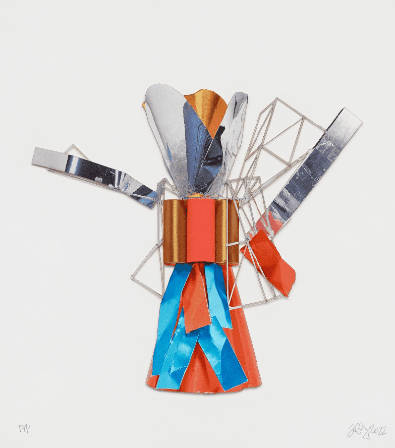 Frank Gehry, ‘Hatter’, 2022, Print, Multi-color screenprint/collage with gold leaf, mounted to museum board, Gemini G.E.L. LLC, 