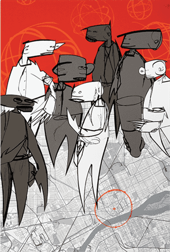 Futura, ‘Crowd Control (Red)’, 18-06-2016, Print, 9 colour, Hand Pulled screenprint, printed on Mohawk Superfine Ultrawhite 160 lb Cover. Full Bleed with Deckled Edges, Library Street Collective, Numbered