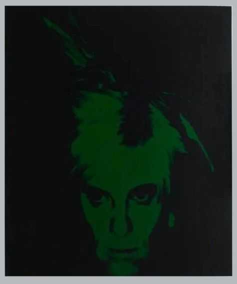 Gavin Turk, ‘Green Warhol’, 2009, Print, Screenprint on glass, vinyl screen ink and cellulose mirror ink on glass in aluminium frame, Paul Stolper Gallery, Numbered, Framed