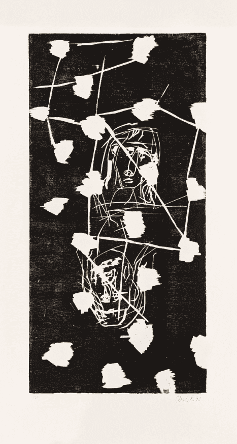 Georg Baselitz, ‘45 – August’, 1990, Print, Woodcut on paper, null, Numbered, Dated