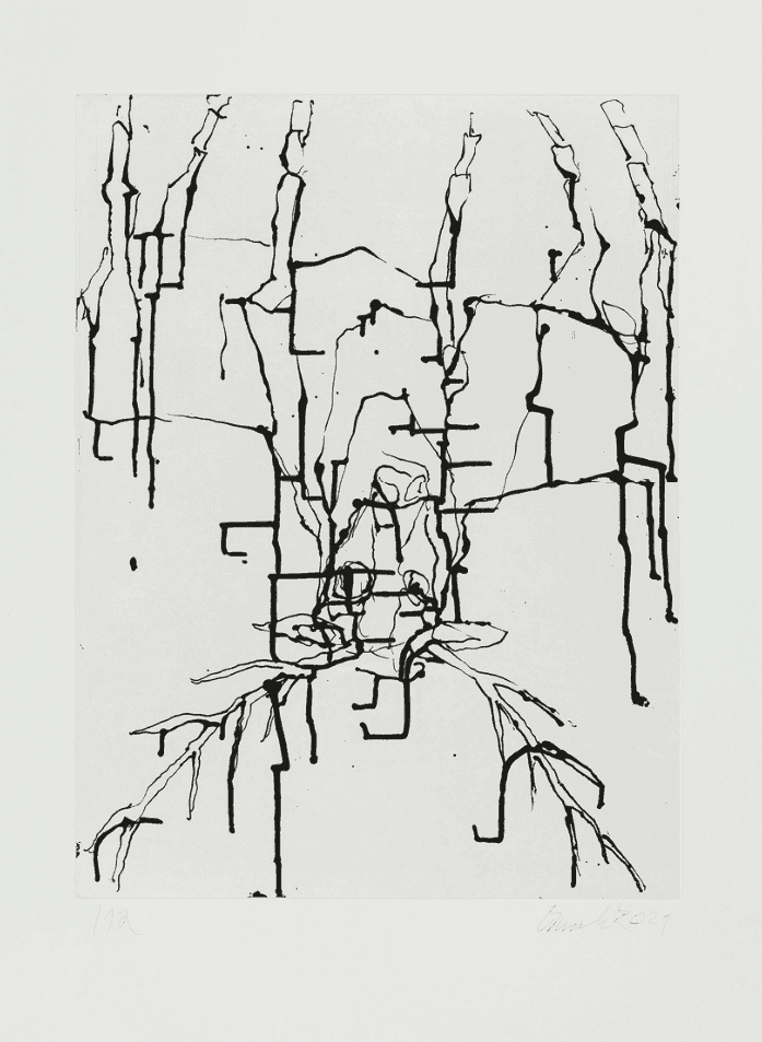 Georg Baselitz, ‘Deer II’, 2021, Print, Sugar-lift aquatint on Somerset Satin 300gsm paper, Cristea Roberts Gallery, Numbered, Dated