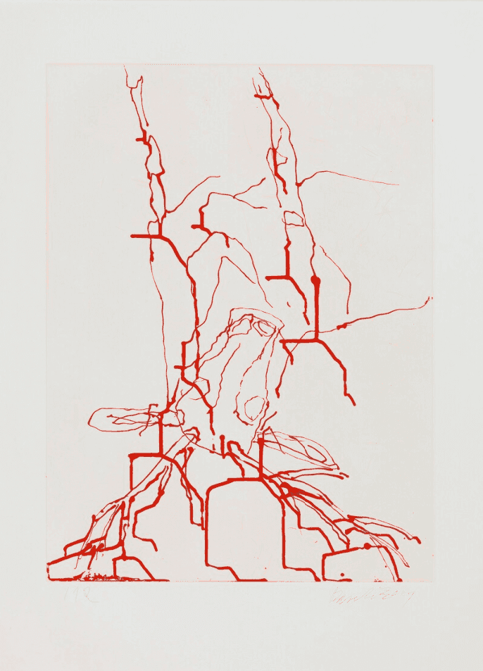 Georg Baselitz, ‘Deer V’, 2021, Print, Sugar-lift aquatint on Somerset Satin 300gsm paper, Cristea Roberts Gallery, Numbered, Dated