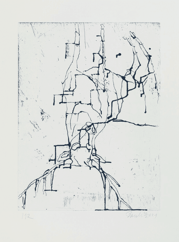 Georg Baselitz, ‘Deer XII’, 2021, Print, Sugar-lift aquatint on Somerset Satin 300gsm paper, Cristea Roberts Gallery, Numbered, Dated